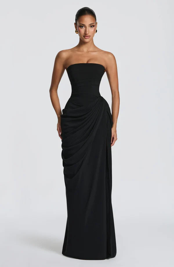 Langes Abendkleid für Damen, trägerlos, Korsett-Stil mit Schnürung, sehr elegant und festlich.