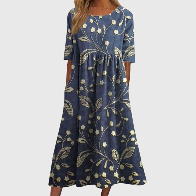 Elegantes fließendes Damen Maxikleid, schmeichelhaft und vielseitig für Freizeit oder besondere Anlässe.
