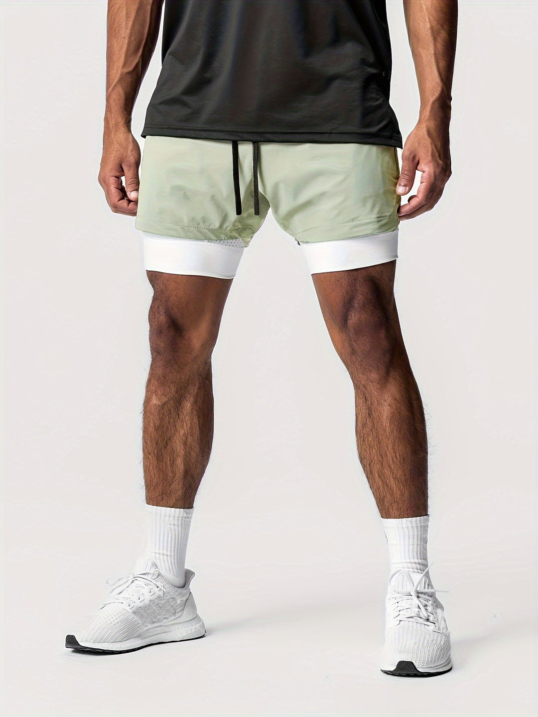 Herren 2-in-1 Performance Trainingsshorts für Fitness, Laufen & Sport.
