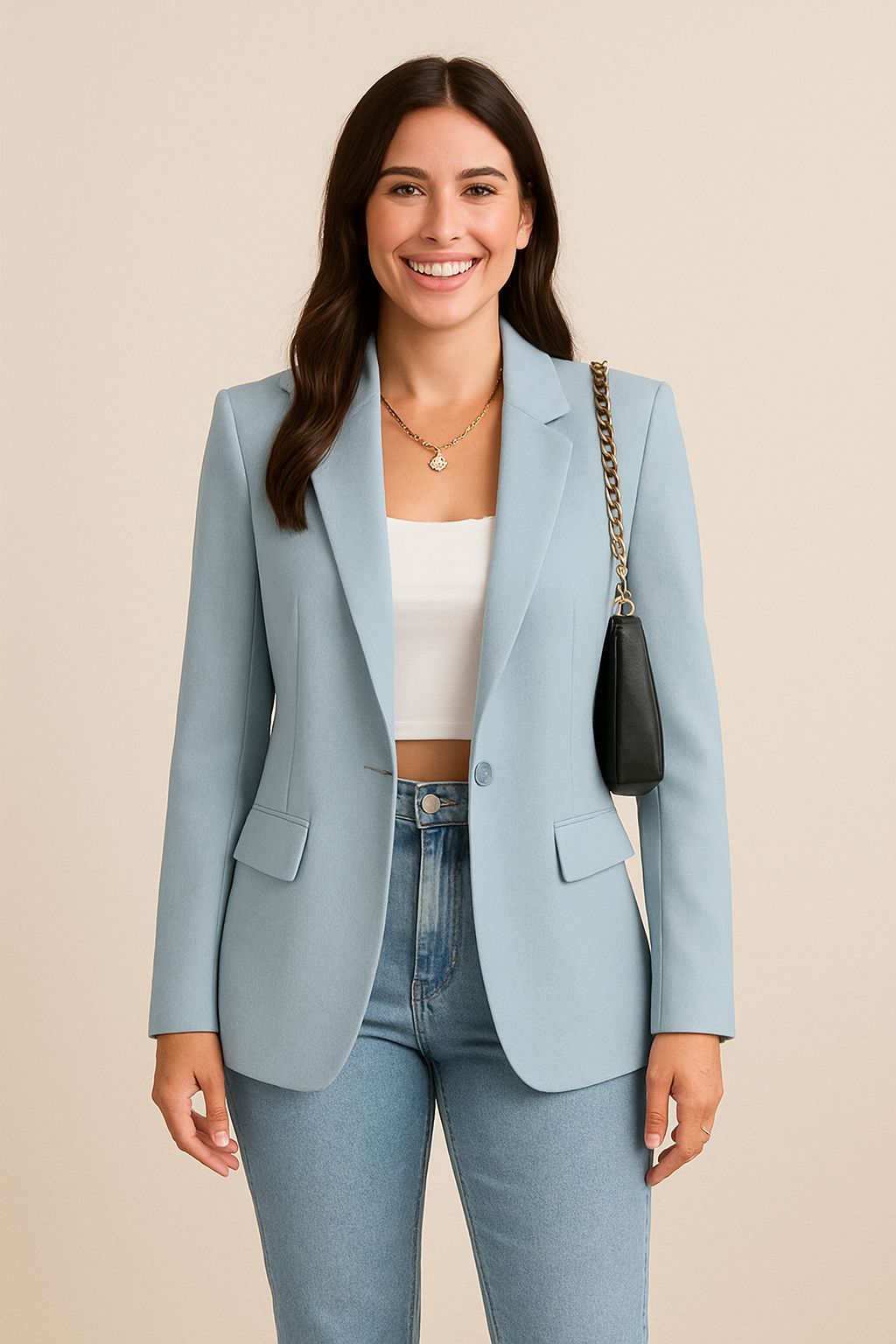 Zeitloser Damen Business Blazer, figurbetont. Elegante Bürokleidung & vielseitige Damenmode.