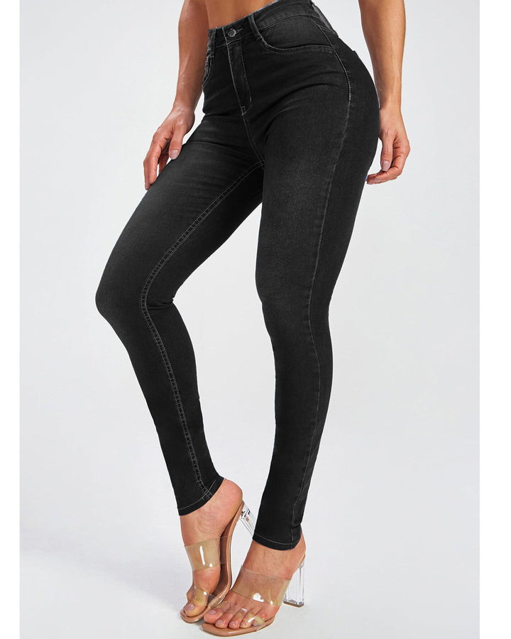 Vielseitige Damen Skinny Jeans High Waist Stretch als Basis für ein stilvolles Outfit, modische Damenhose.