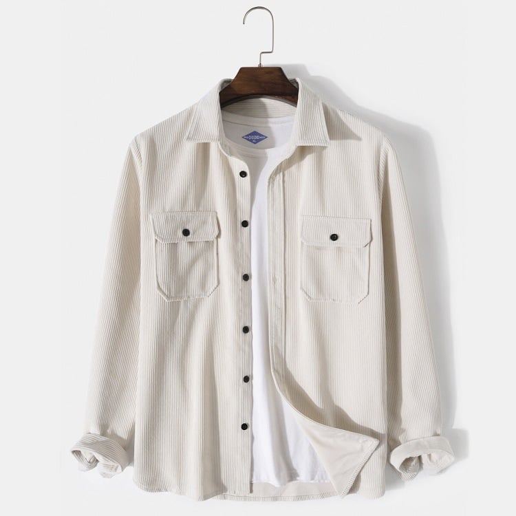 Strukturiertes Herren Langarmhemd in modernem Design. Vielseitiges Freizeithemd für Business Casual und Alltag.