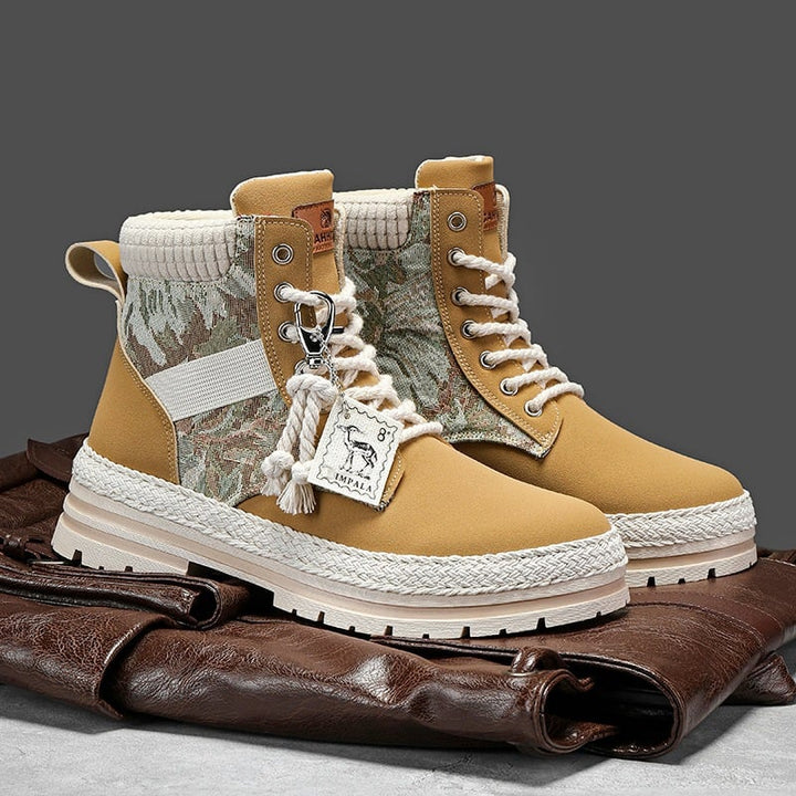 Robuste Herren Stiefel, Schnürer mit stabilem Absatz & rutschfester Sohle, perfekt für Outdoor.