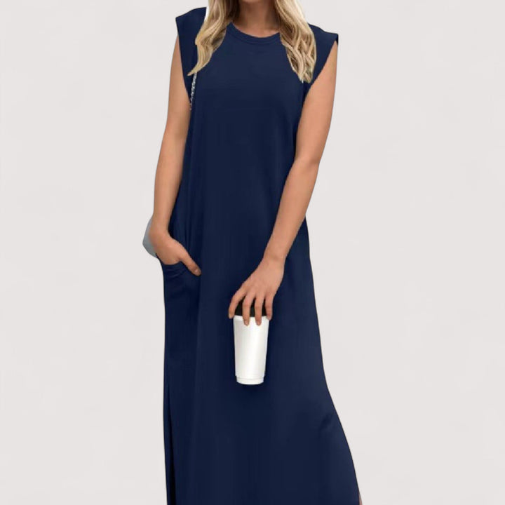 Vielseitiges, ärmelloses Damen Maxikleid in A-Linie. Leichtes & bequemes Sommerkleid für jeden Anlass.