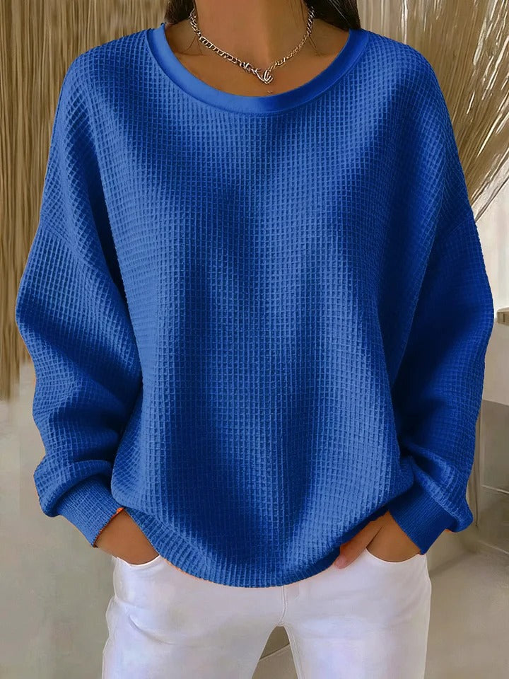 Trendiges Damen Sweatshirt mit feiner Textur, perfekt für einen eleganten Alltagsstil.