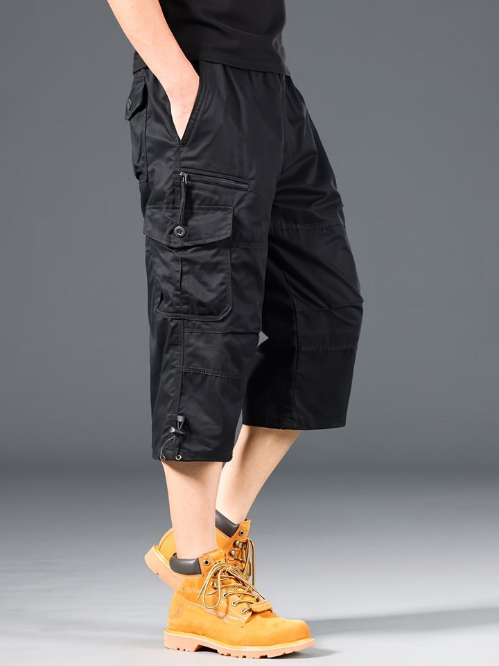 Vielseitige Outdoor-Shorts für Männer, lang geschnitten, strapazierfähig, ideal für Freizeit & Abenteuer, viele Fächer.