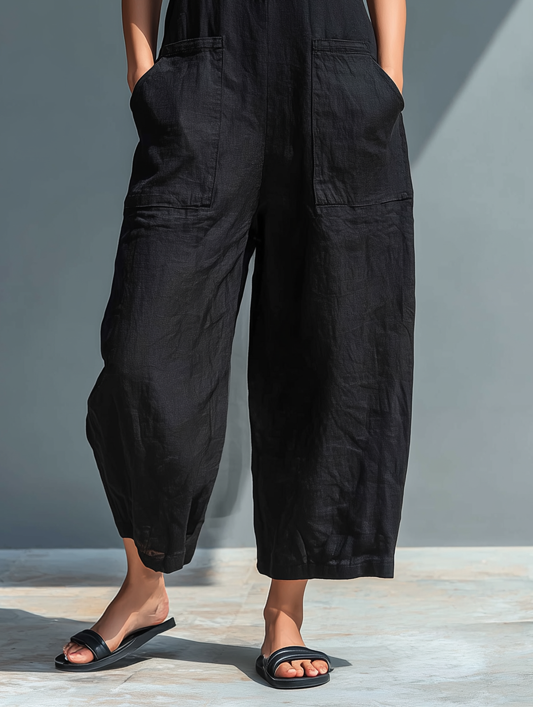 Schicker Damen Overall ärmellos mit Knopfleiste in Gelb. Ideal für sommerliche Freizeit & Urlaubstage.