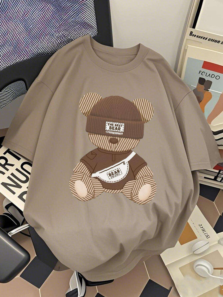 Cooles Grafikshirt für Männer: Streetwear T-Shirt mit detailreichem Bären-Design für urbane Looks.