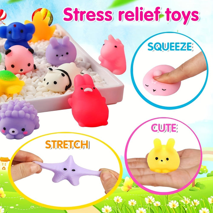 Kawaii Squishy Tiere als sensorisches Spielzeug. Ideal für Stressabbau, Geschenke & Partyzubehör für Kinder.