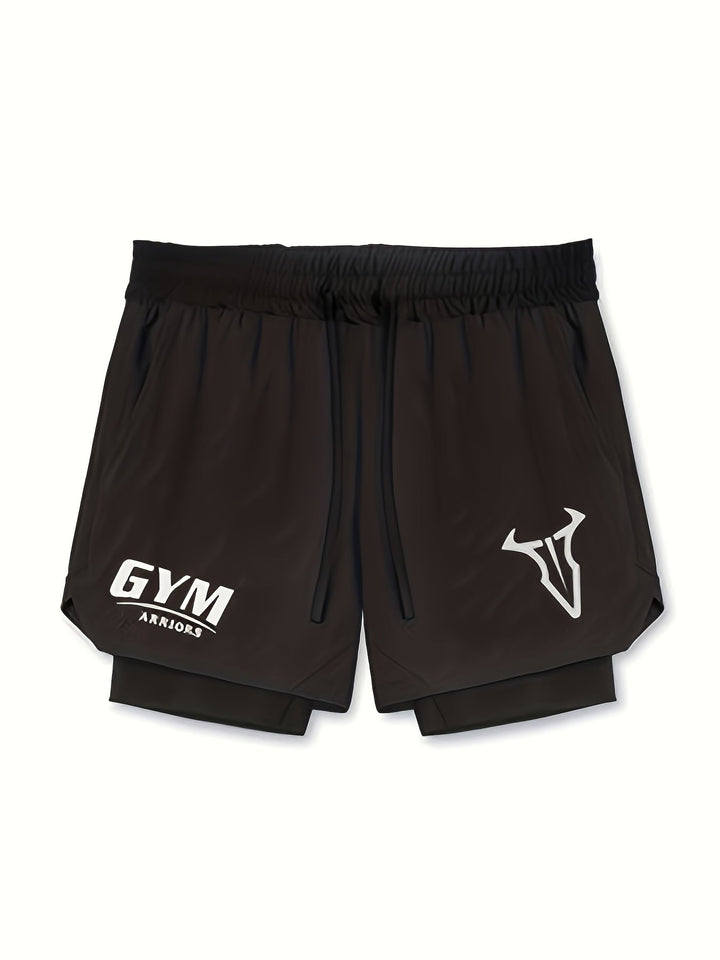 Ergonomische Herren Laufshorts 2-in-1, optimale Bewegungsfreiheit beim Sport.