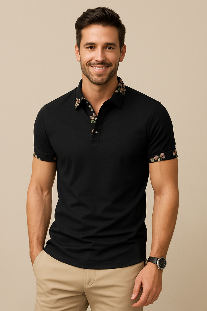 Modebewusstes Herren Poloshirt, kurzärmelig, klassisch geschnitten. Pflegeleichtes Oberteil für entspannte Tage.