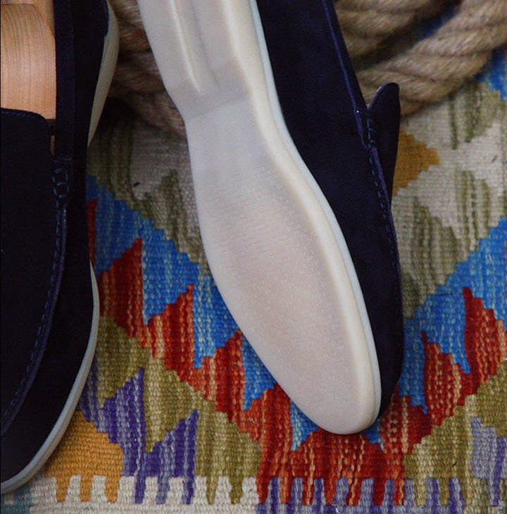 Herren Business & Freizeit Loafer Slipper in Dunkelblau, elegant und äußerst bequem.