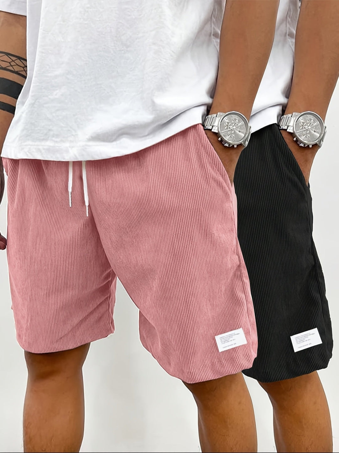 Herren Cordshorts im lässigen Streetwear-Stil für Frühling & Sommer; komfortable, trendige kurze Hose.