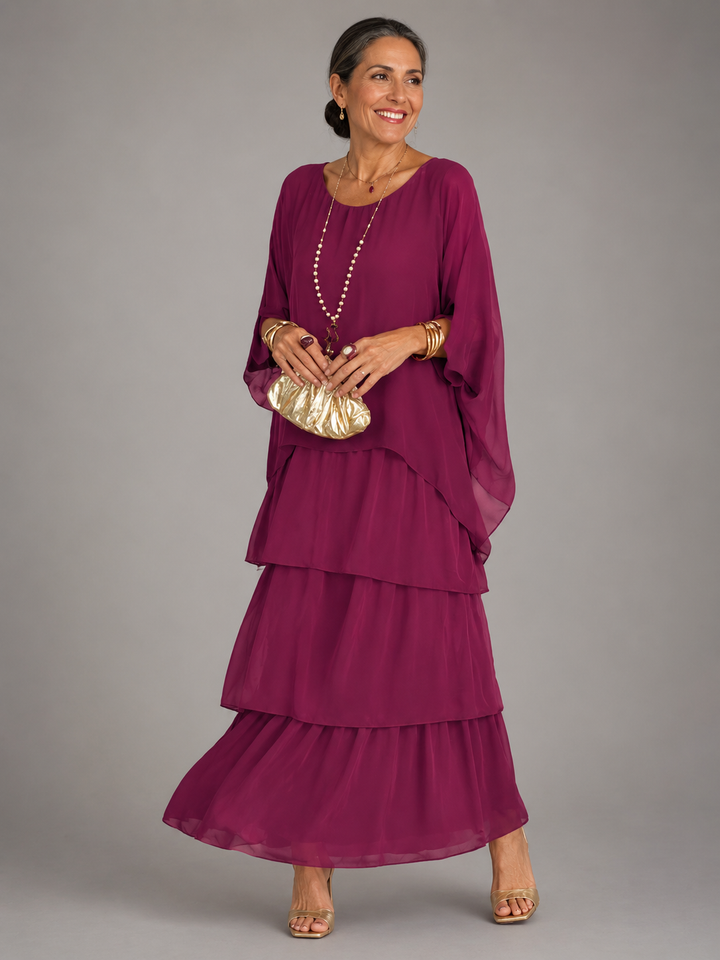 Bodenlanges Damen Abendkleid, das eine anmutige Silhouette für besondere Events schafft.