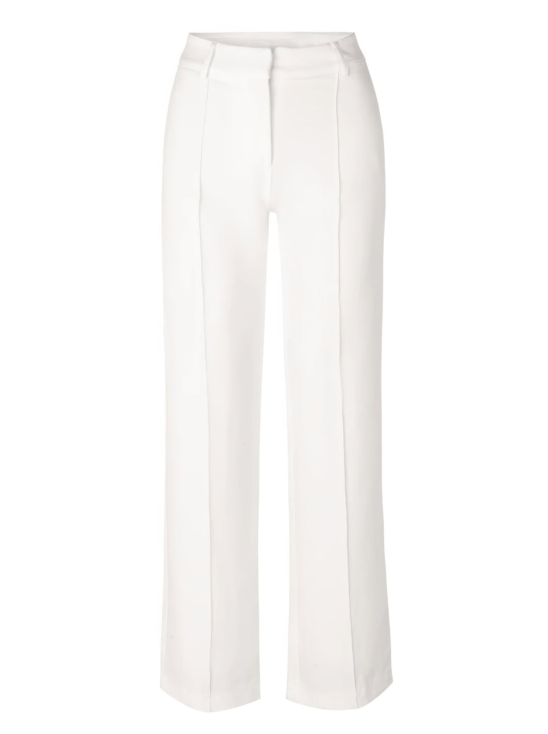 Nahaufnahme Stoff: Elegante schwarze Damen Hochbund Hose, weich und strukturiert. Bequem für Büro.
