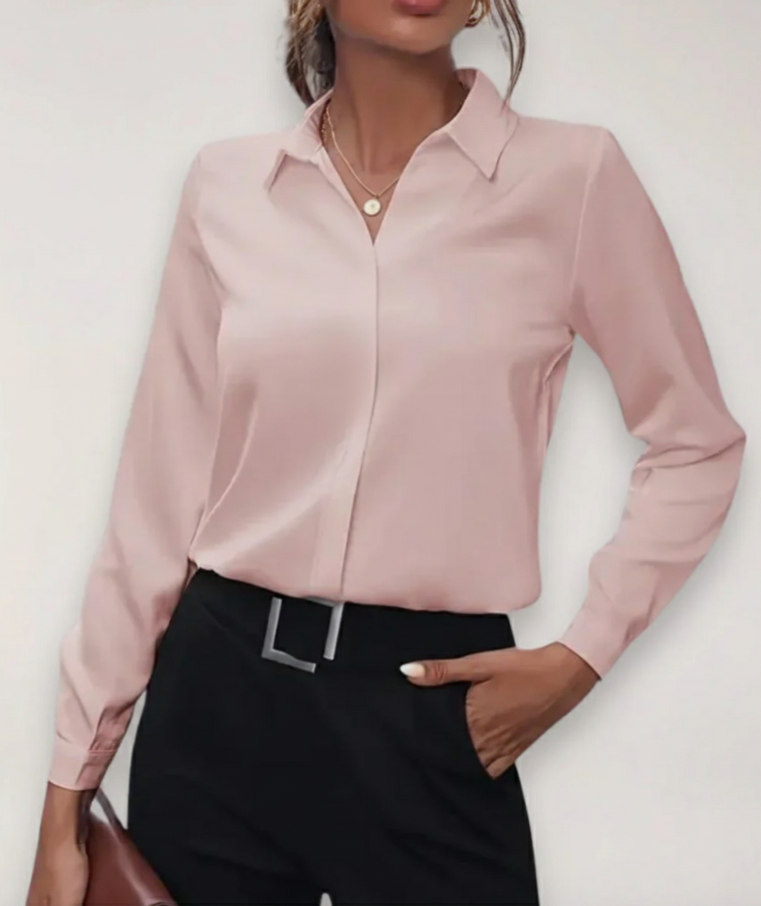 Formelle Arbeitsbluse für Damen. Klassisches, professionelles Oberteil für den Business-Look und Bürokleidung.