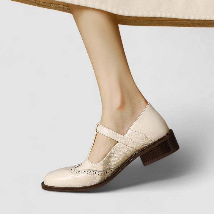 Hochwertige Leder Mary Janes für Damen, orthopädisch und elegant, in zeitlosem Braun.