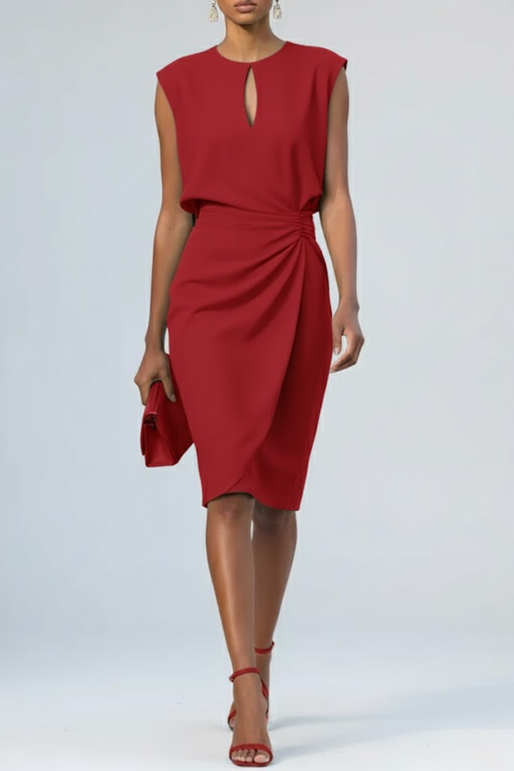Rückenfreies schwarzes Gala-Abendkleid, bodenlang, ideal für festliche Empfänge.
