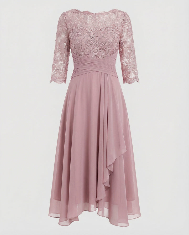 Fließendes, elegantes Damenkleid, lang geschnitten, ideal für besondere Anlässe & Hochzeiten.