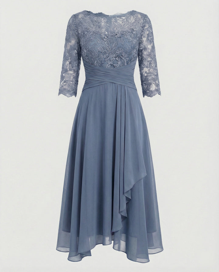 Elegantes rosa Damenkleid, langes festliches Abendkleid für Hochzeitsgäste & Feiern.