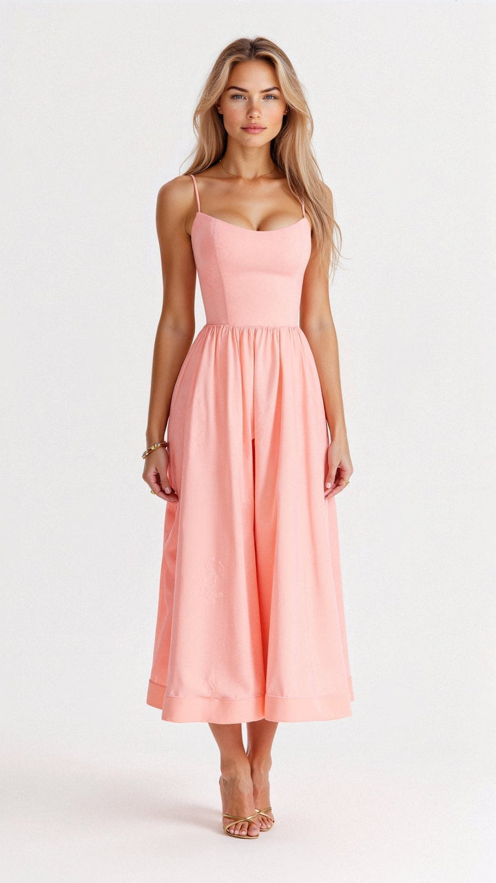 Stilvolles Damen Midikleid mit figurschmeichelndem Schnitt. Ideal für Herbst-Partys & festliche Anlässe.