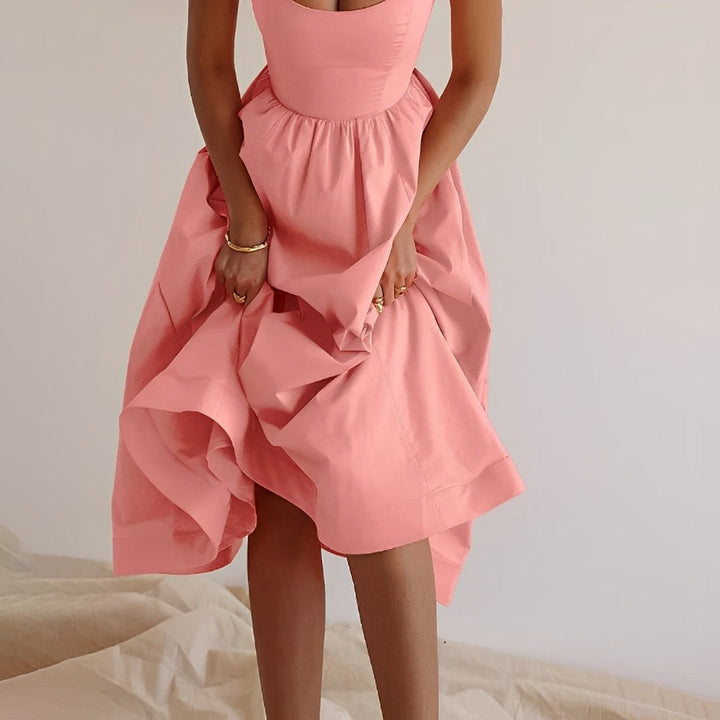 Damen Elegantes Midikleid in A-Linie, perfekt für Hochzeiten und besondere festliche Anlässe.