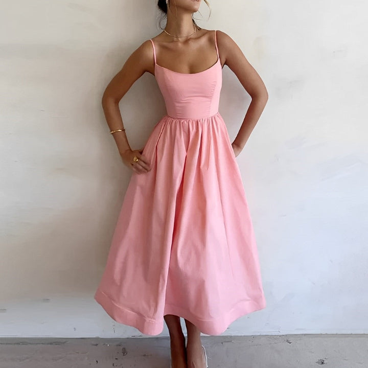 Festliches Damen A-Linie Midikleid, sehr elegant, perfekt für besondere Anlässe und Abende.