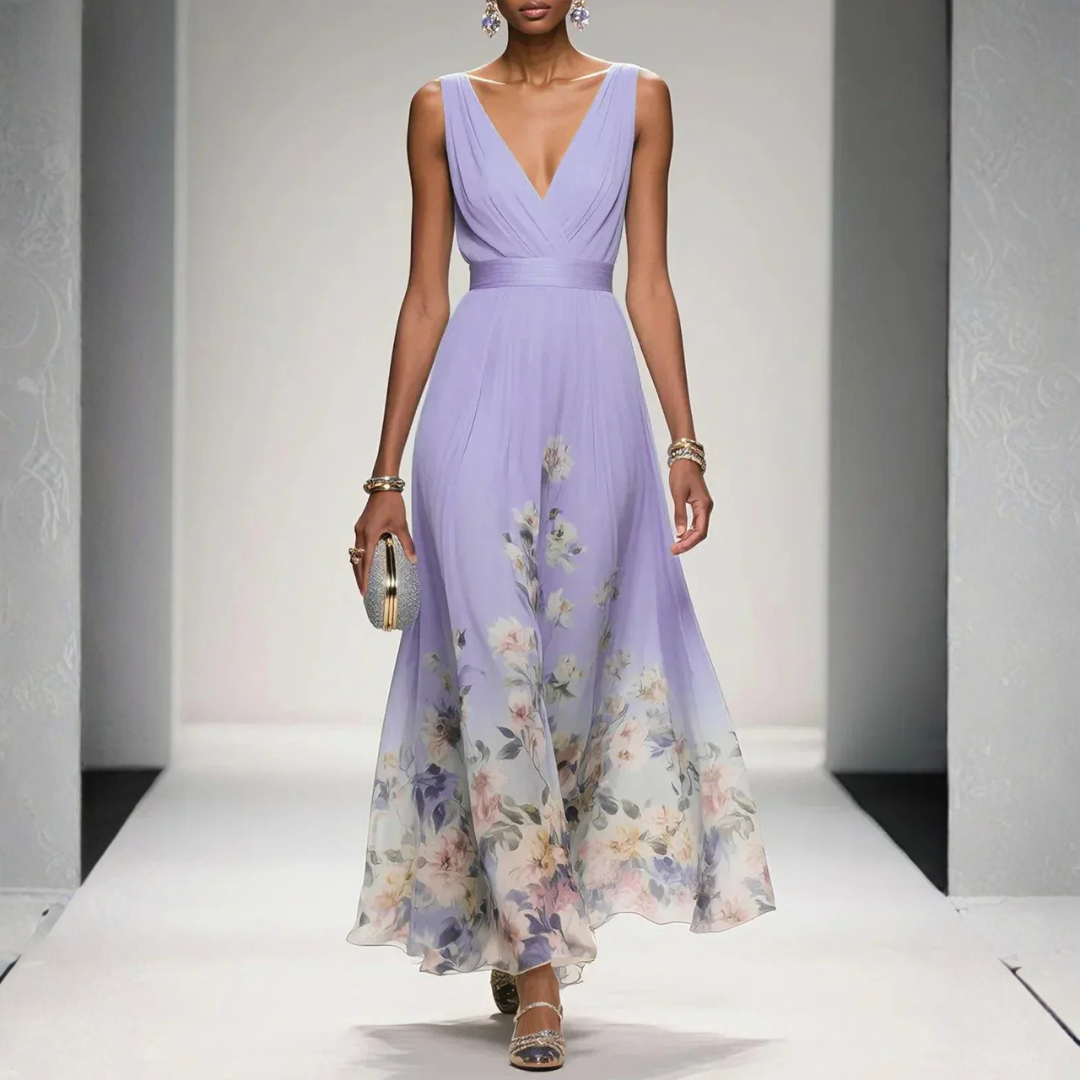 Fließendes elegantes Maxikleid für Damen, ideal für sommerliche Feiern & Feste.
