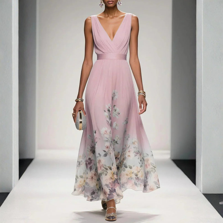 Stilvolles langes Damenkleid, perfekt als Abendkleid oder für sommerliche Partys.