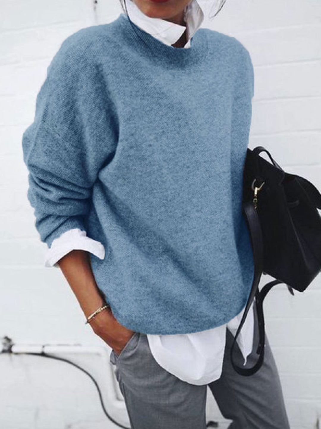 Bequemer Damen Strickpullover im entspannten Look, modernes Oberteil für Freizeit, Büro & Alltag.