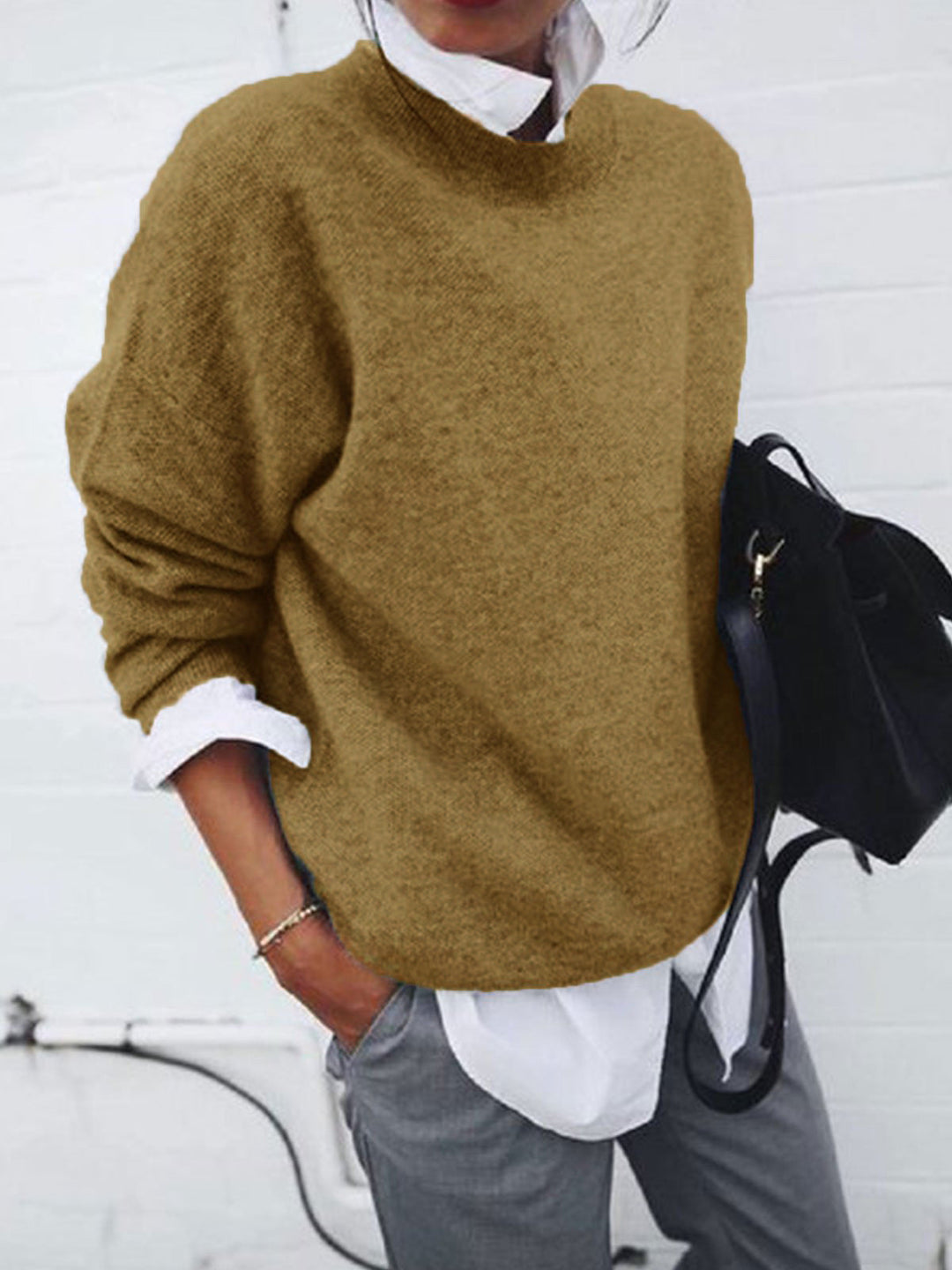 Kuscheliger Damen Strickpullover, entspannt & modern, das perfekte Oberteil für kühle Herbsttage.