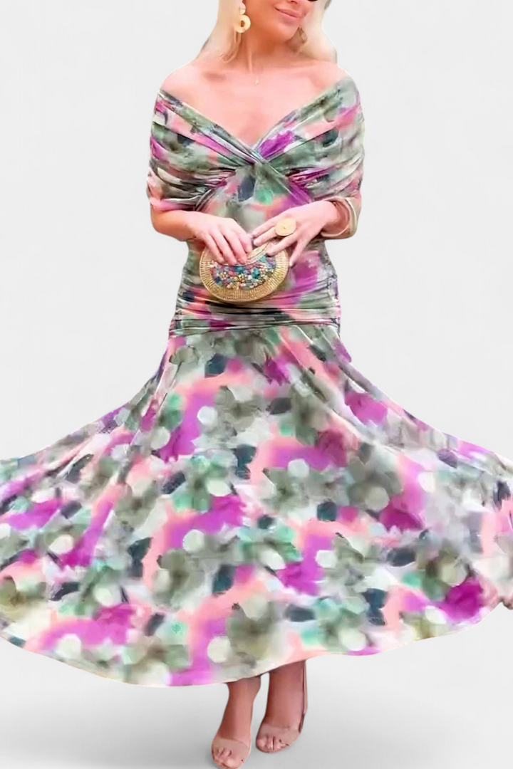 Elegantes Maxikleid für Frauen, perfekt als Hochzeitsgast-Outfit oder für Herbst-Partys.