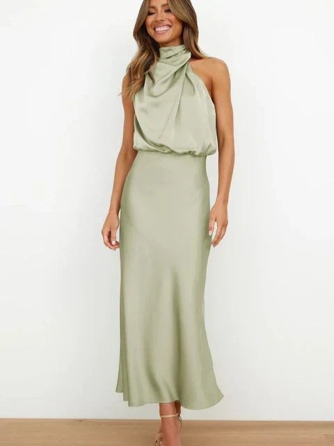 Damen Festliches Off-Shoulder Midikleid. Elegantes Abendkleid, Partykleid und Anlasskleid für den Herbst.