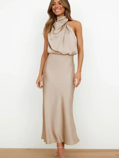 Festliches Off-Shoulder Midikleid für Damen, perfekt für elegante Anlässe im Herbst. Stilvolles Abendkleid.