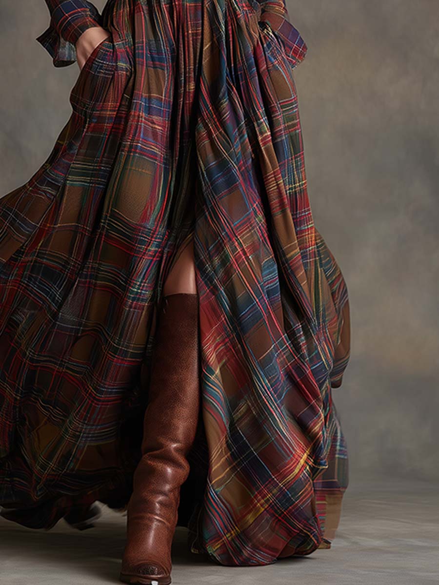 Modernes Damen Businesskleid mit Gürtel und Langarm für einen professionellen Look im Herbst.