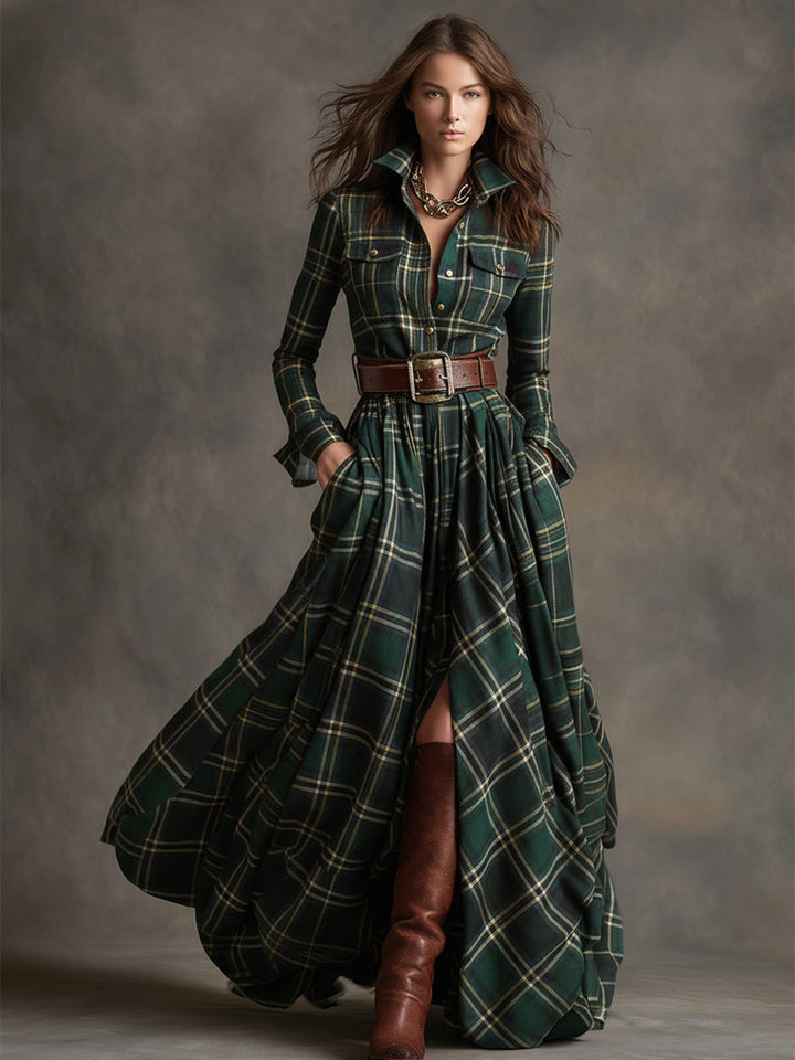 Stilvolles Damen Freizeitkleid in Midi-Länge mit Gürtel, bequem und schick für den Alltag.