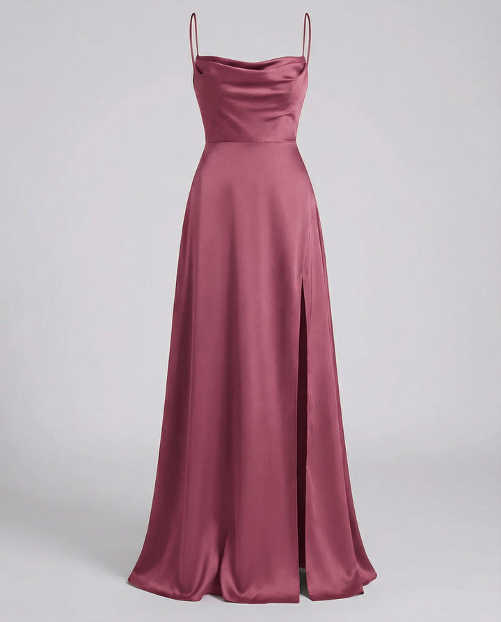 Damen Maxikleid mit zauberhaftem Rücken-Design. Langes Festkleid für Hochzeitsgäste, ärmellos.