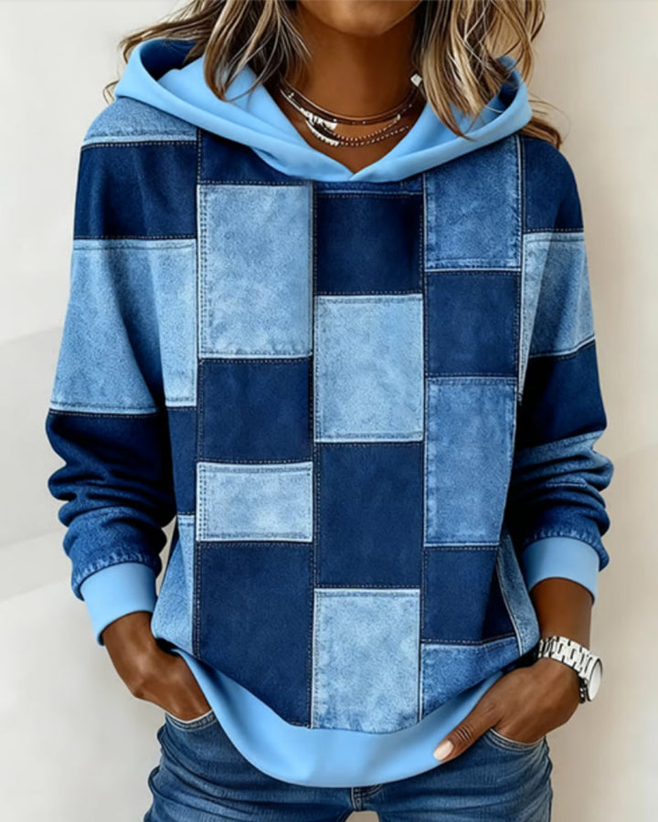 Damen karierter Hoodie, stilvoll & gemütlich für Herbst & Freizeit.