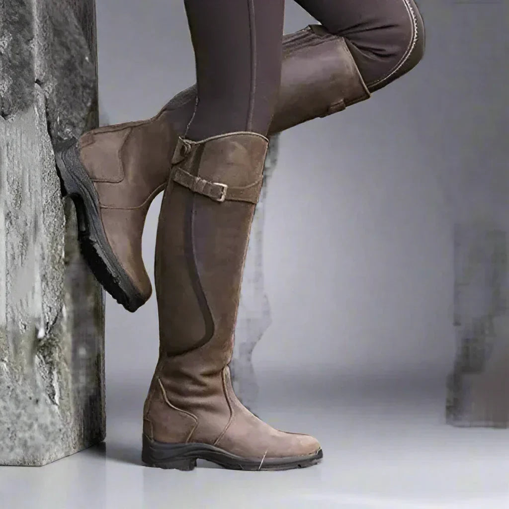 Modische Damen Herbststiefel, kniehoch, bequem & elegant, perfekt für Reitsport und Freizeit.