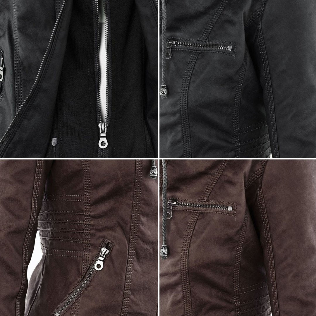 Kurze Damenjacke, herbstlich-elegant. Die ideale Wahl für Stil und Wärme an kühlen Tagen.