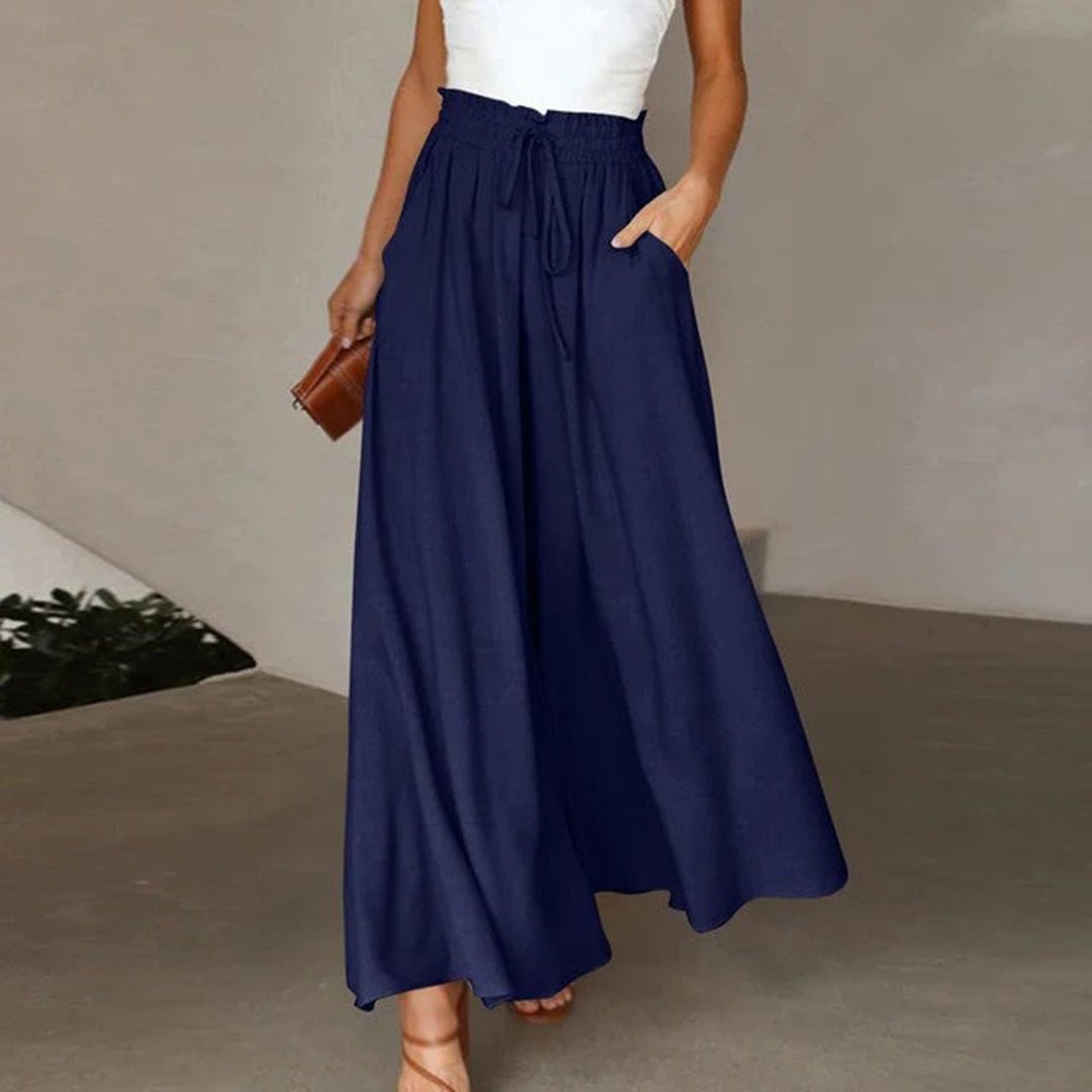 Damen Weite Hose mit hohem Bund, elegant & luftig. Perfekte Damenhose für den Sommer.