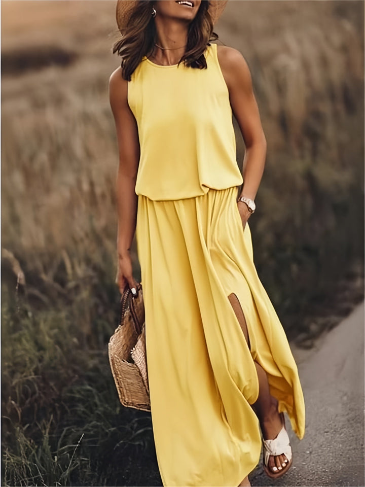 Elegantes Damen Boho Maxikleid für Herbst, fließend, mit langen Ärmeln, perfekt für Freizeit.