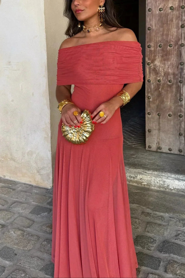 Formales Damen Maxikleid One-Shoulder, elegant und festlich, ideal für Hochzeitsgäste & besondere Anlässe.