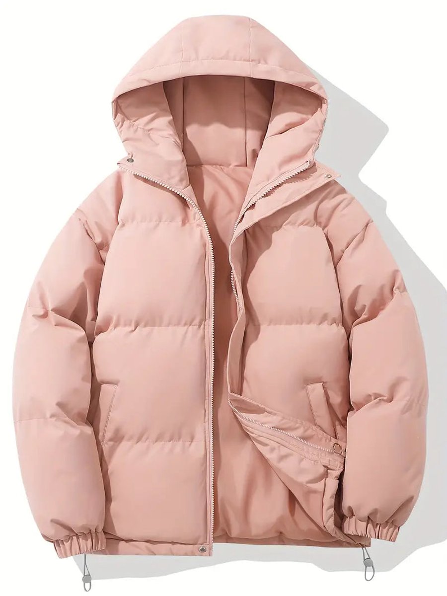 Vielseitige Damen Pufferjacke mit Kapuze. Ideal als warme Herbst- oder Winterjacke für Freizeit & Outdoor.
