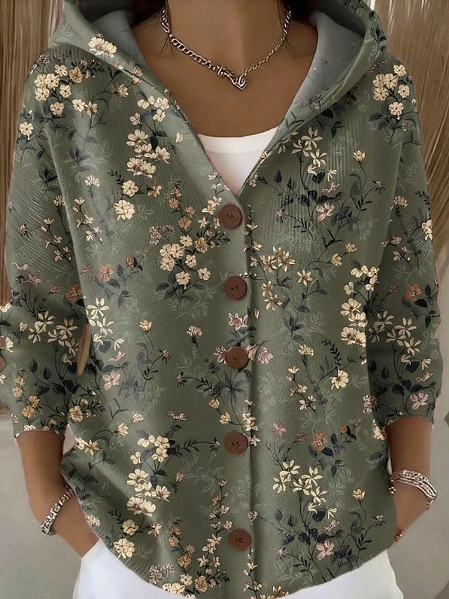Beige Damen Strickjacke, Oversize Langform. Eleganter Strick für komfortable Winter-Outfits.