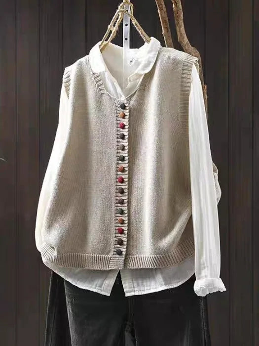 Damen Strickjacke in lockerer Passform für elegante Herbst-Looks. Rundhals-Cardigan mit Knopfleiste.