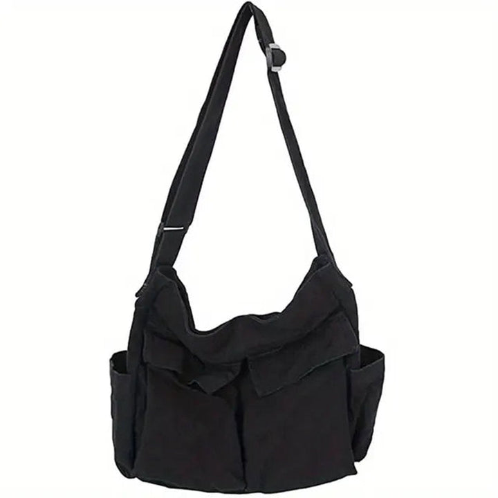 Damen Vintage Canvas Umhängetasche, stilvoll & praktisch für den Alltag, mit robustem Stoff & verstellbarem Riemen.