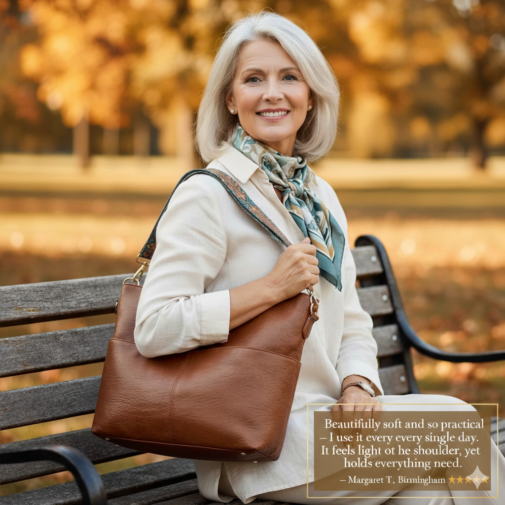 Stilvolle weiche Damen Vintage-Handtasche, ideal als bequeme Alltagstasche für Frauen.