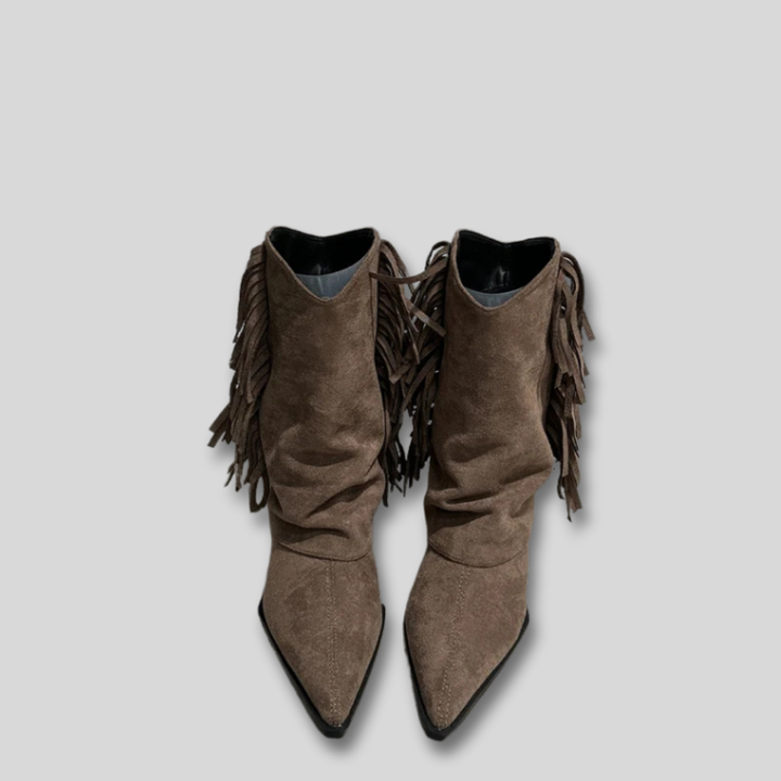 Bequeme Slip-on Damen Western Boots, perfekt für Freizeit und Alltag, mit stabiler Sohle und eleganter Spitze.
