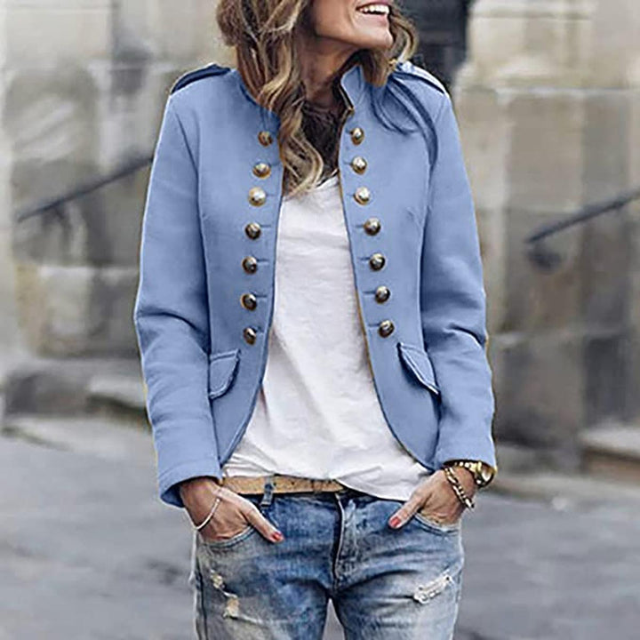Klassische graue Damen Kurzjacke; zeitlose Mode Frühlingsjacke und Herbstjacke für elegante Damenbekleidung.